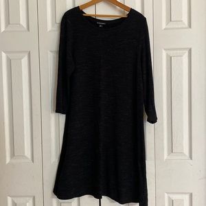 Hilary Radley Long Sleeve Black Space Dye Dress- Large